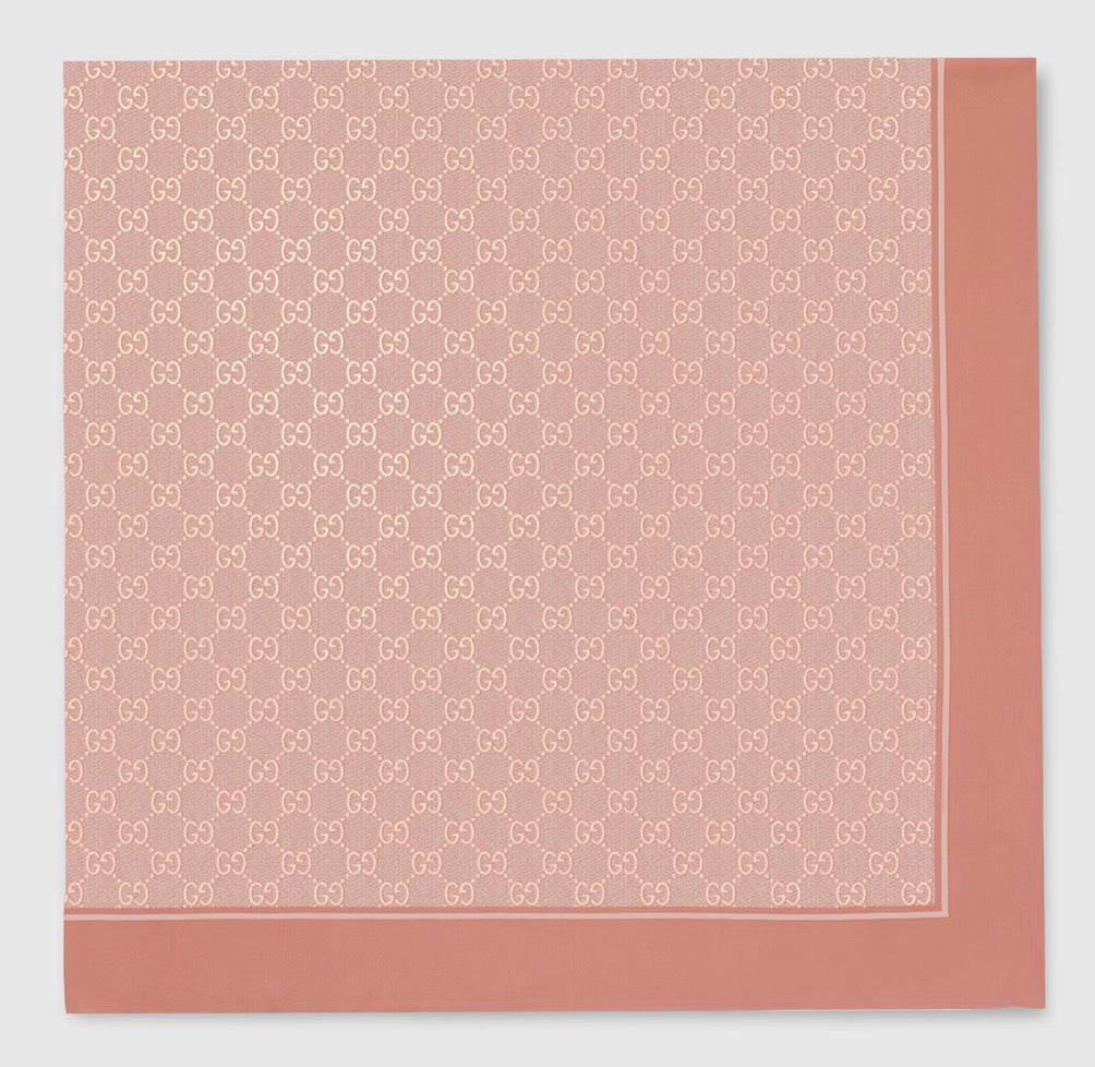 Carré de soie style GG (rose)