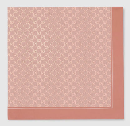 Carré de soie style GG (rose)