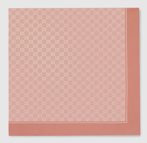 Carré de soie style GG (rose)