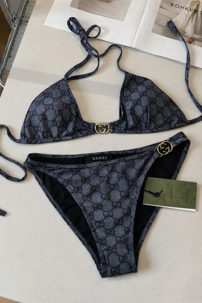 Bikini 2 pièce Style GG (noir)