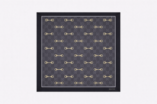 Carré de soie style G (noir)