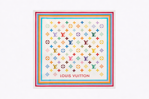 Carré de soie style LV multicolore