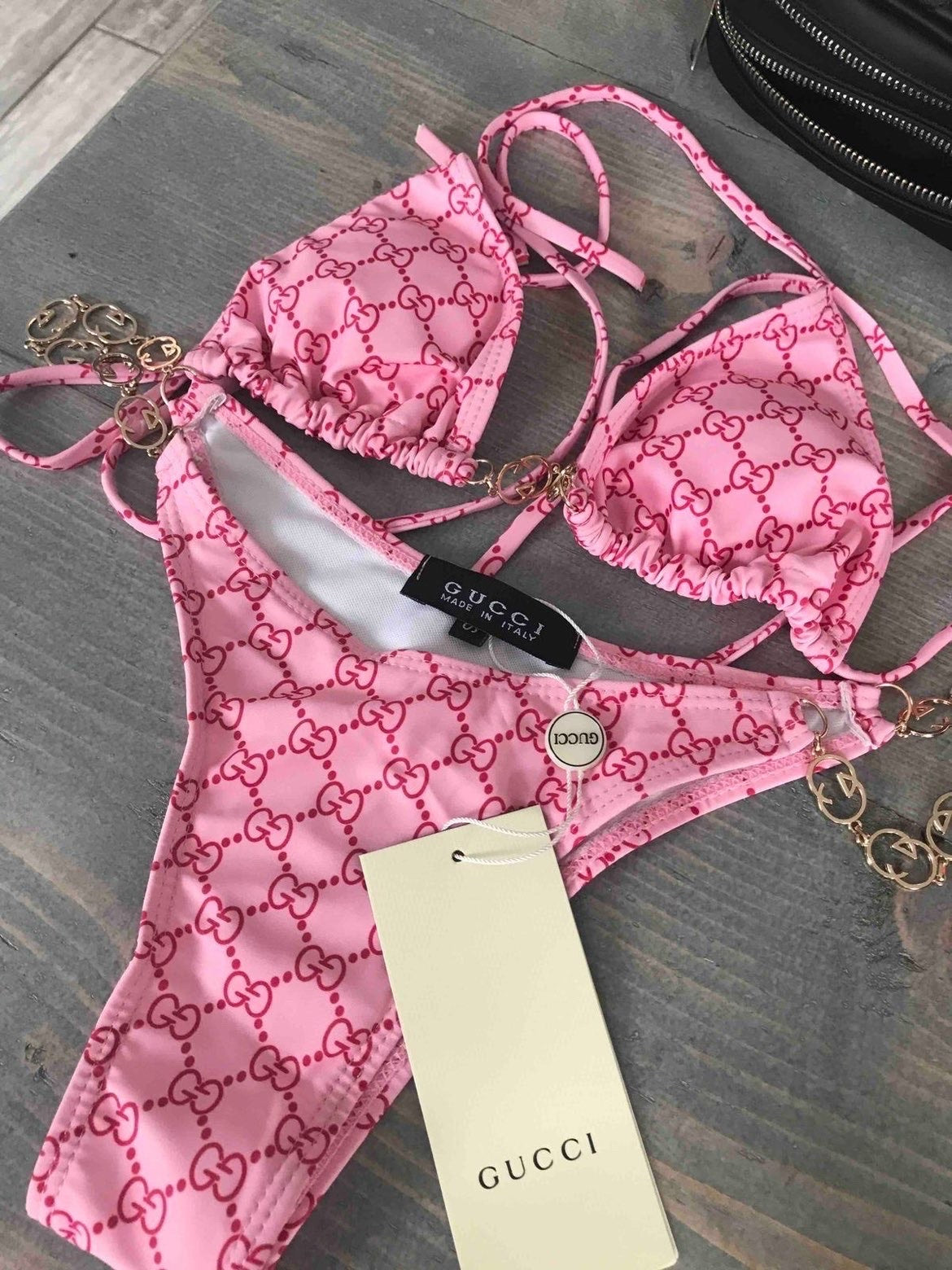 Bikini 2 pièce Style GG (rose)