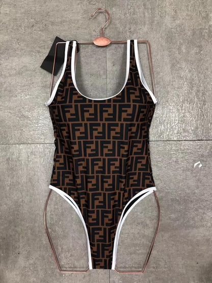 Maillot 1 pièce Monogram  F (blanc)