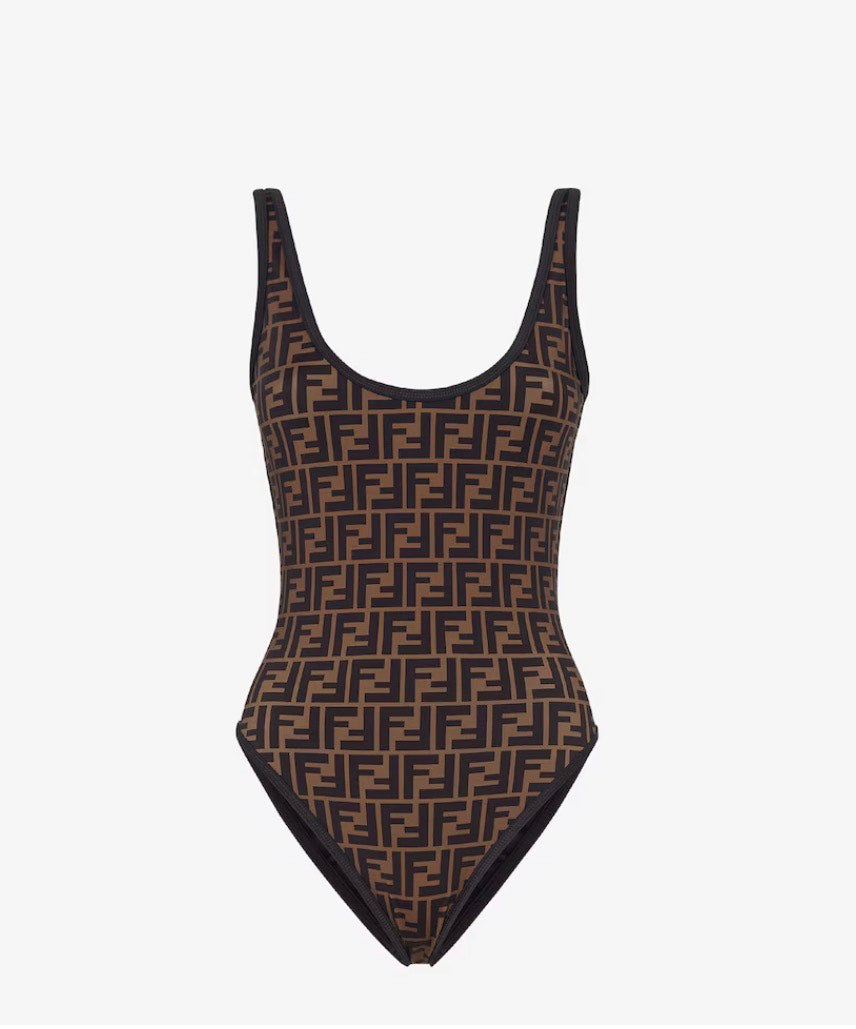 Maillot 1 pièce Monogram  F (noir)